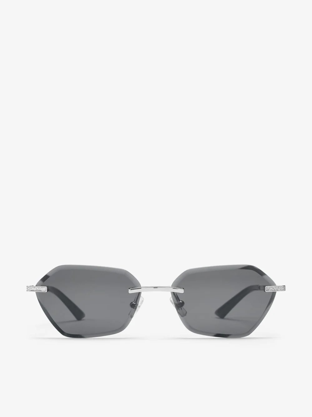 Jimmy Choo Abby Silver Geometric Sunglasses in e3002 silver