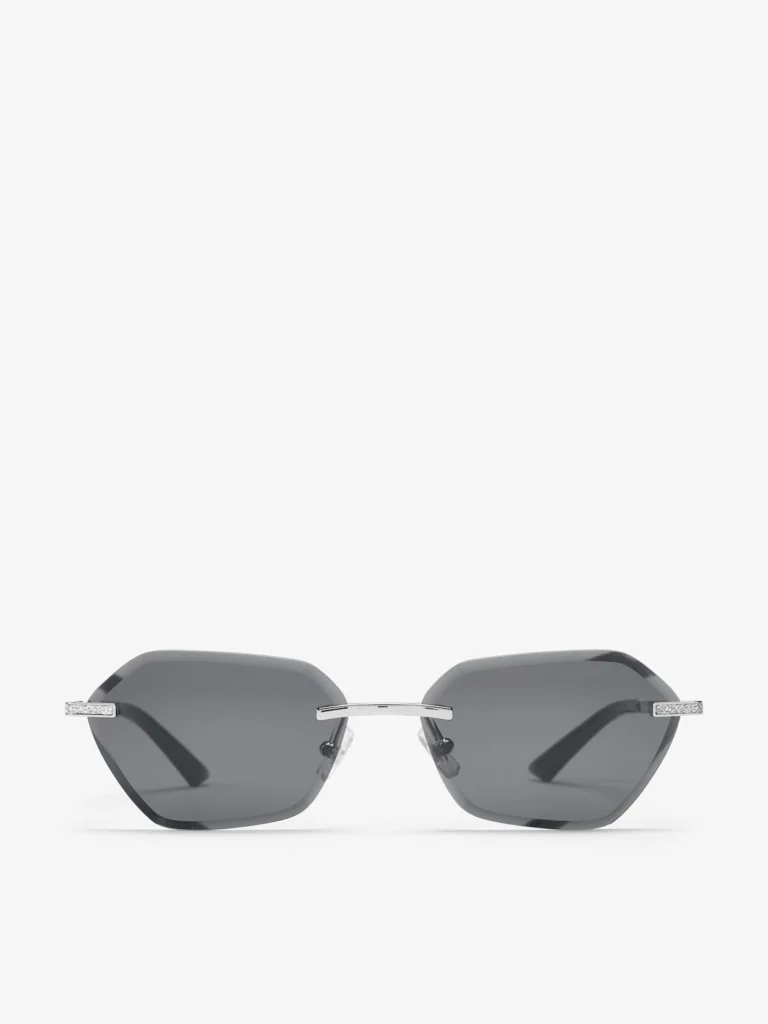 Jimmy Choo Abby Silver Geometric Sunglasses