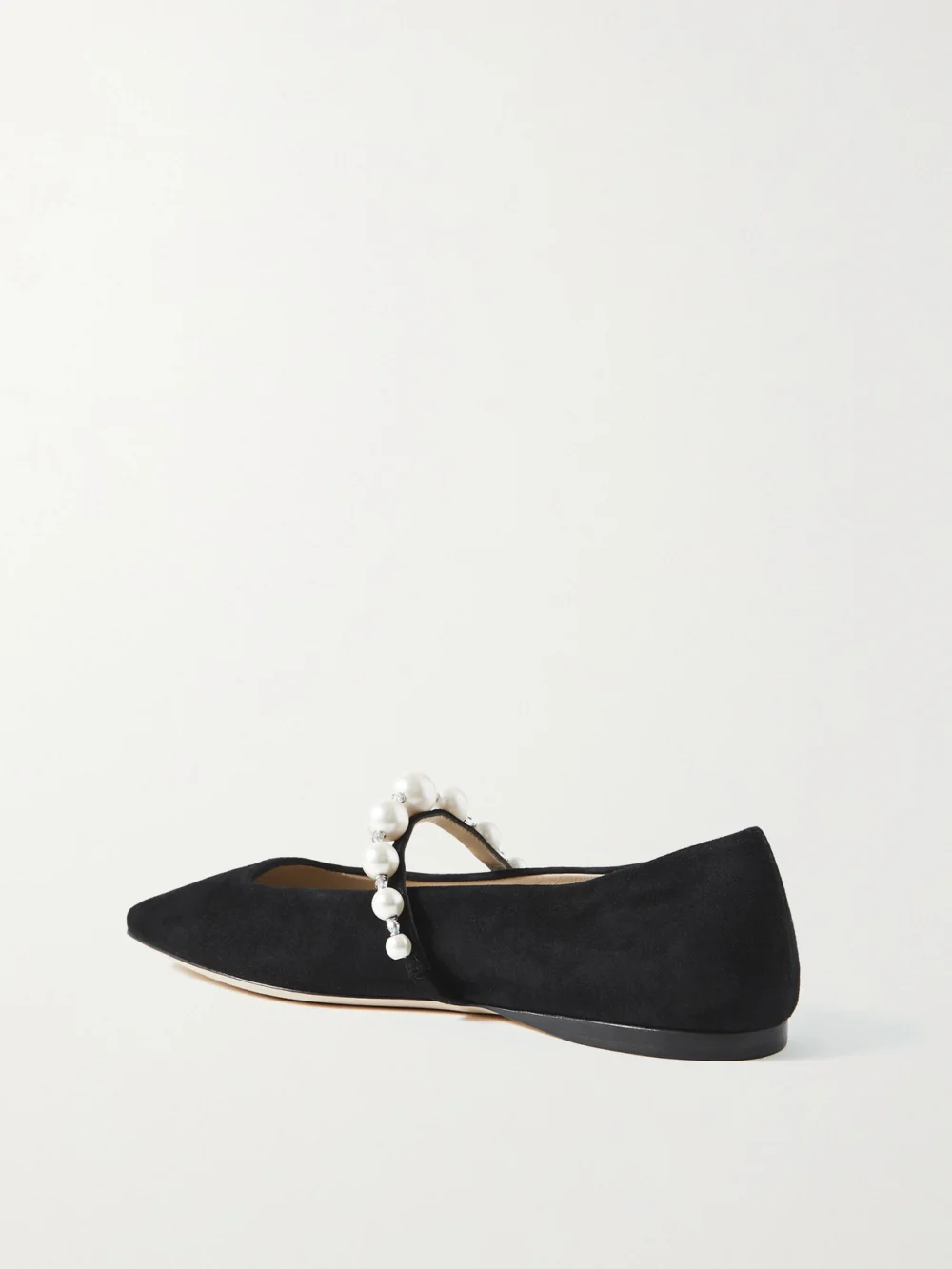 Back view of the Jimmy Choo Ade Embellished Suede Ballet Flats