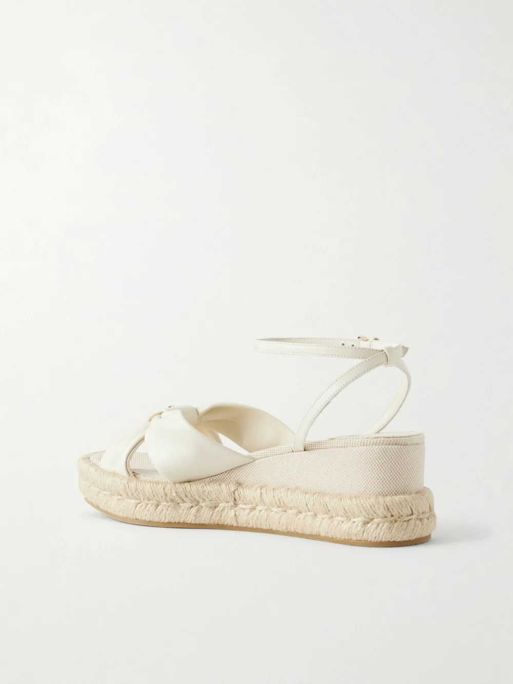 Back view of the Jimmy Choo Aella 60 Leather Wedge Sandals