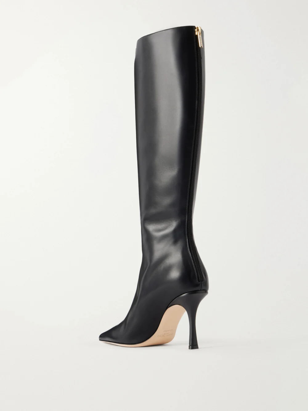 Back view of the Jimmy Choo Agathe 85 Leather Knee Boots