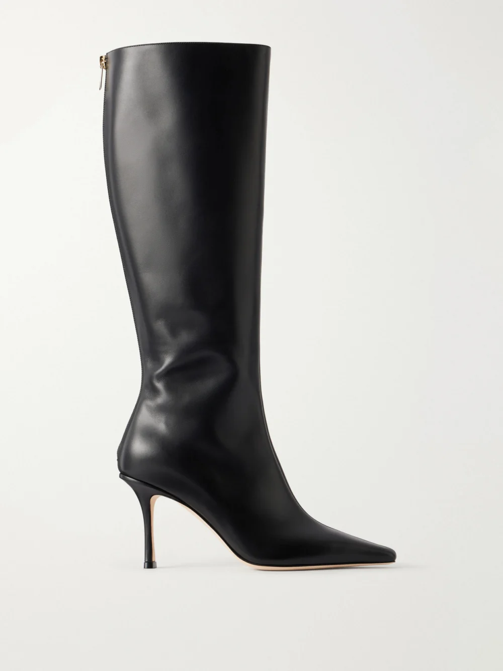 Jimmy Choo Agathe 85 Leather Knee Boots in black