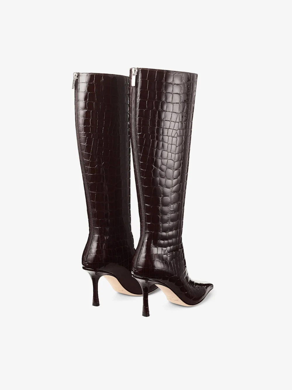 Jimmy Choo Agathe Knee Boot 85 Sambuco Shiny Croc Embossed Leather Knee High Boots, another view