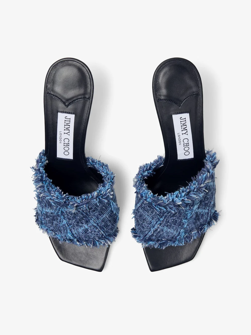Jimmy Choo Alexia 70 Crosshatch Denim Sandals, another view