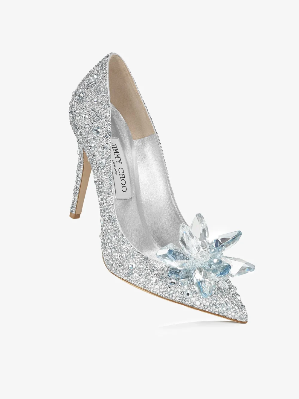 Close-up detail of the Jimmy Choo Alia Crystal Covered Pointy Toe Pumps