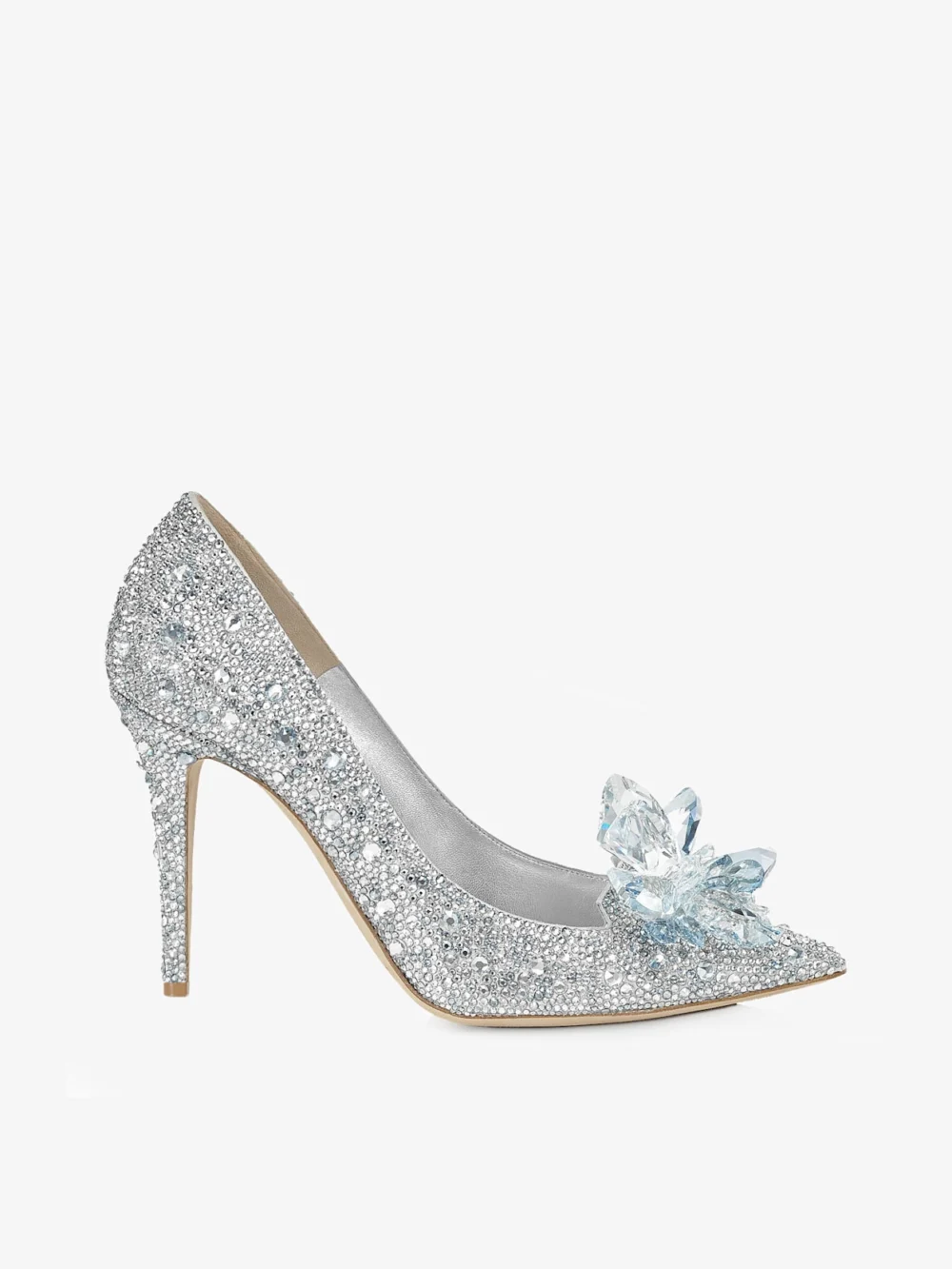 Jimmy Choo Alia Crystal Covered Pointy Toe Pumps in silver