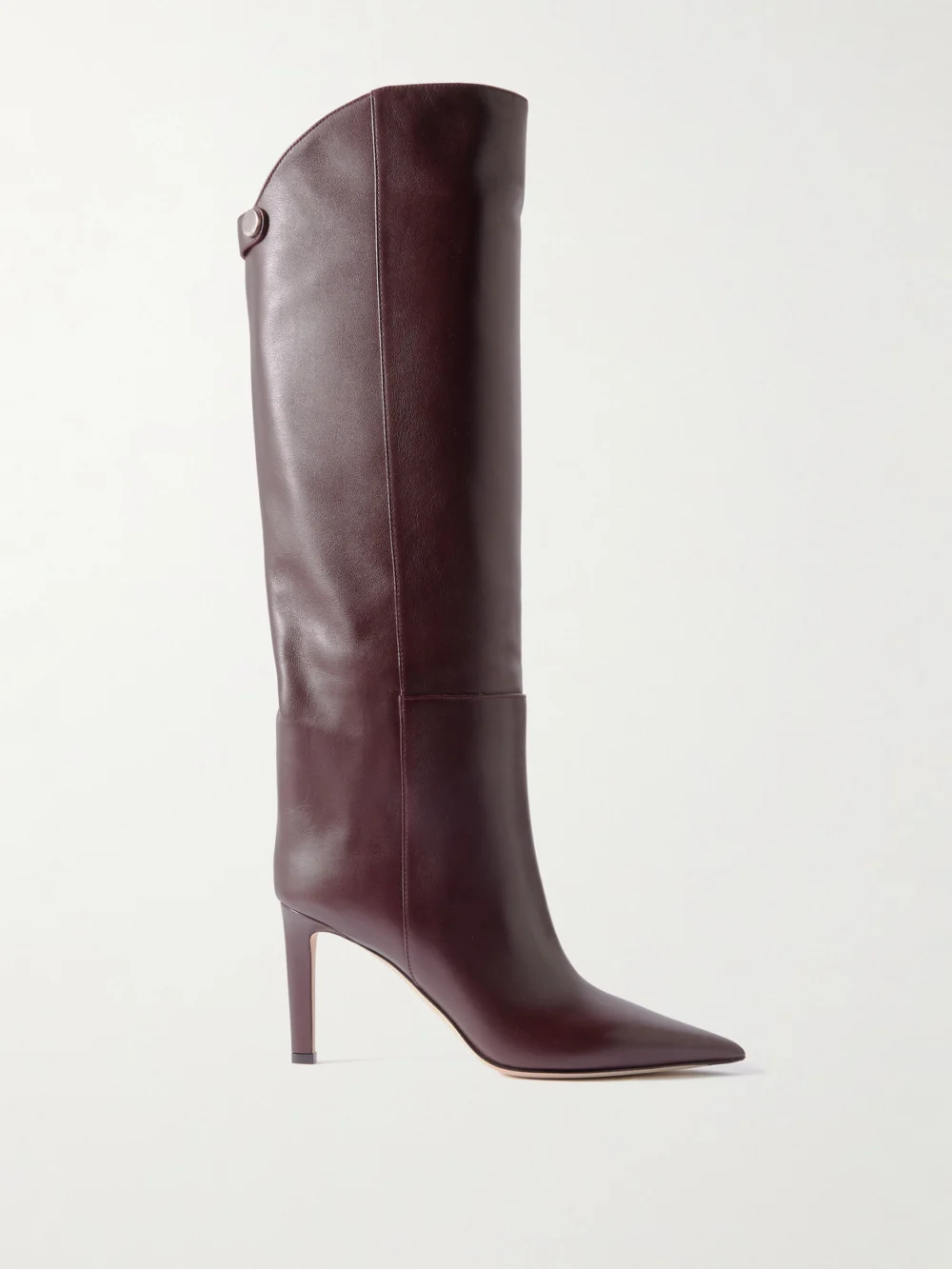 Jimmy Choo Alizze 85 Leather Knee Boots in burgundy