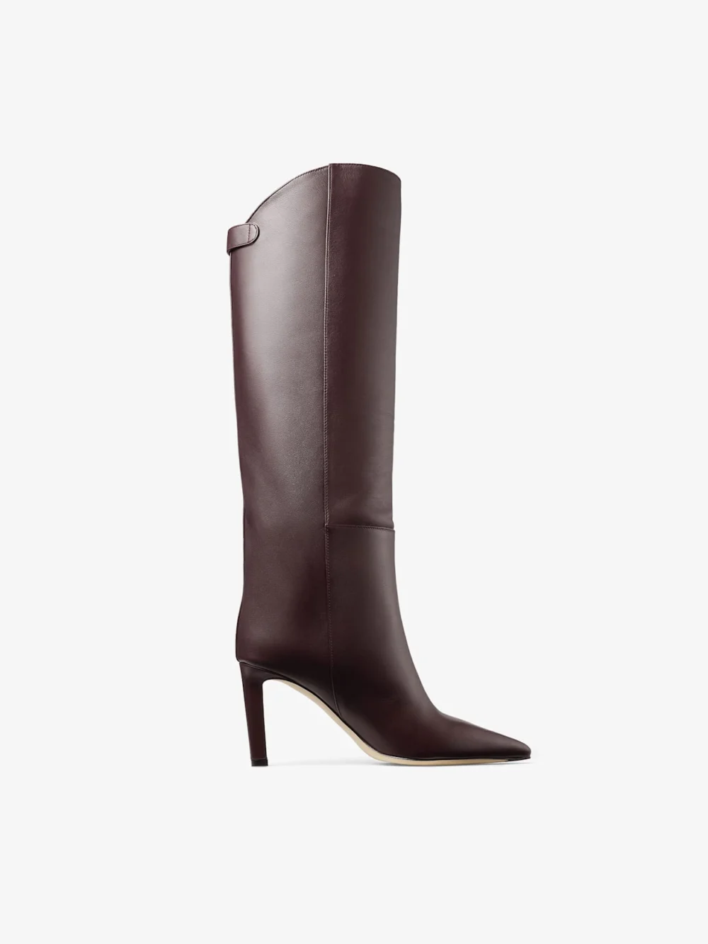 Jimmy Choo Alizze Knee Boot 85 Deep Merlot Smooth Leather Knee High Boots in deep merlot