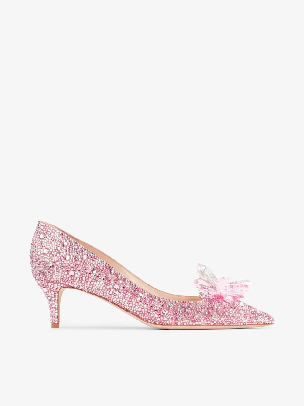 Jimmy Choo Allure Rose Mix Suede and Crystal Covered Pointy Toe Pumps in rose mix