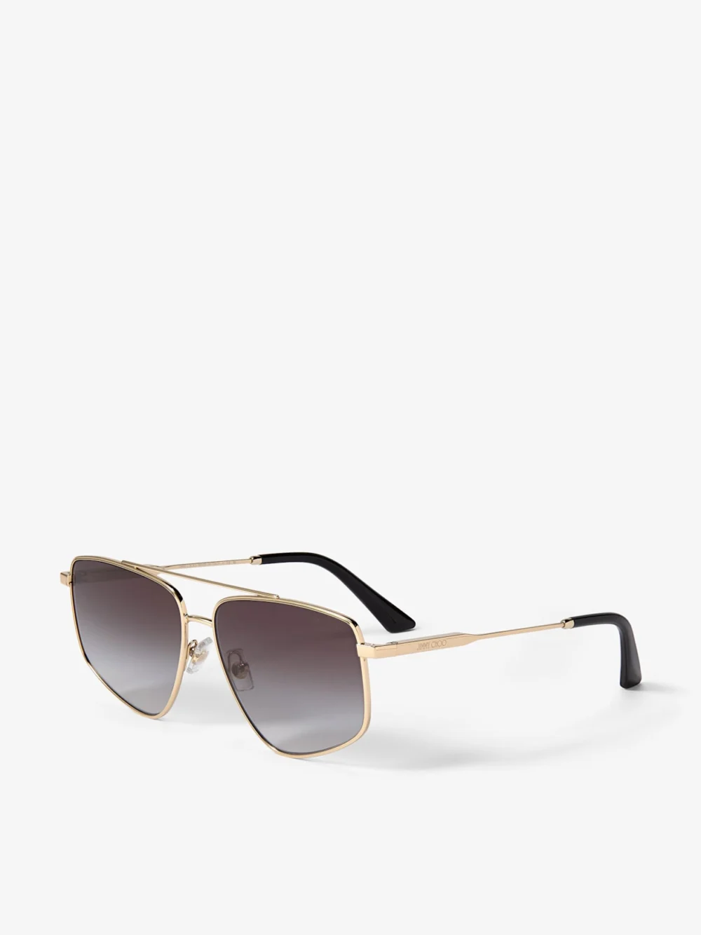 Side view of the Jimmy Choo Alyssa Pale Gold Aviator Sunglasses