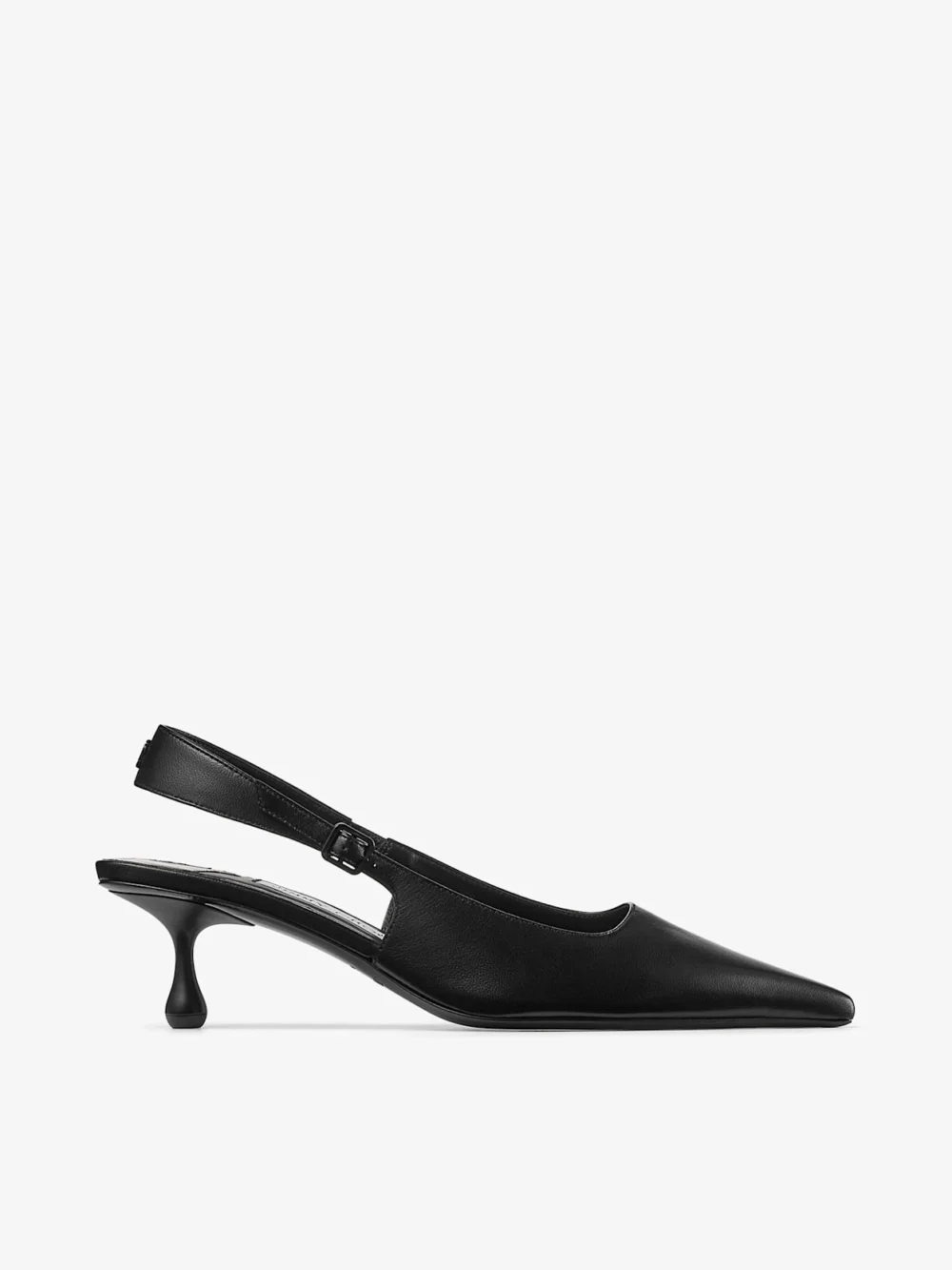 Jimmy Choo Amel 50 Black Nappa Leather Sling Back Pumps in black