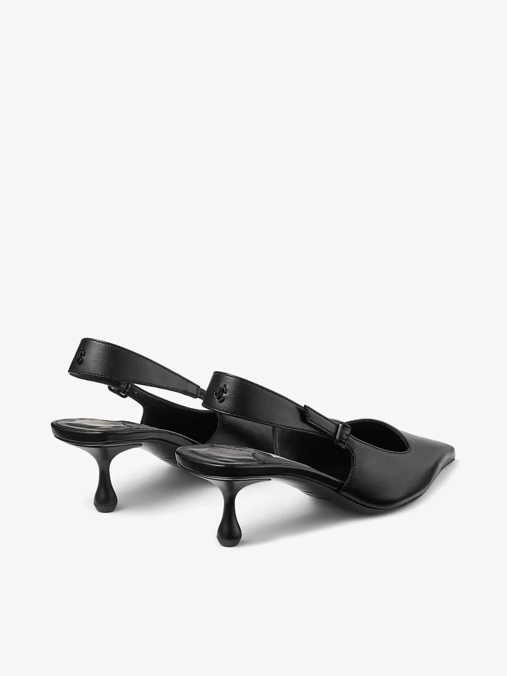 Jimmy Choo Amel 50 Black Nappa Leather Sling Back Pumps, another view