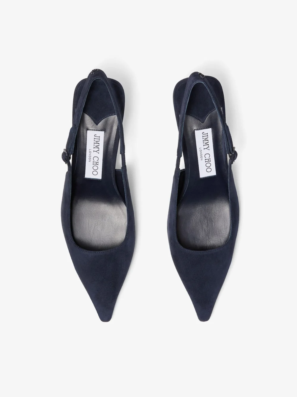 Jimmy Choo Amel 50 Marine Suede Slingbacks, another view