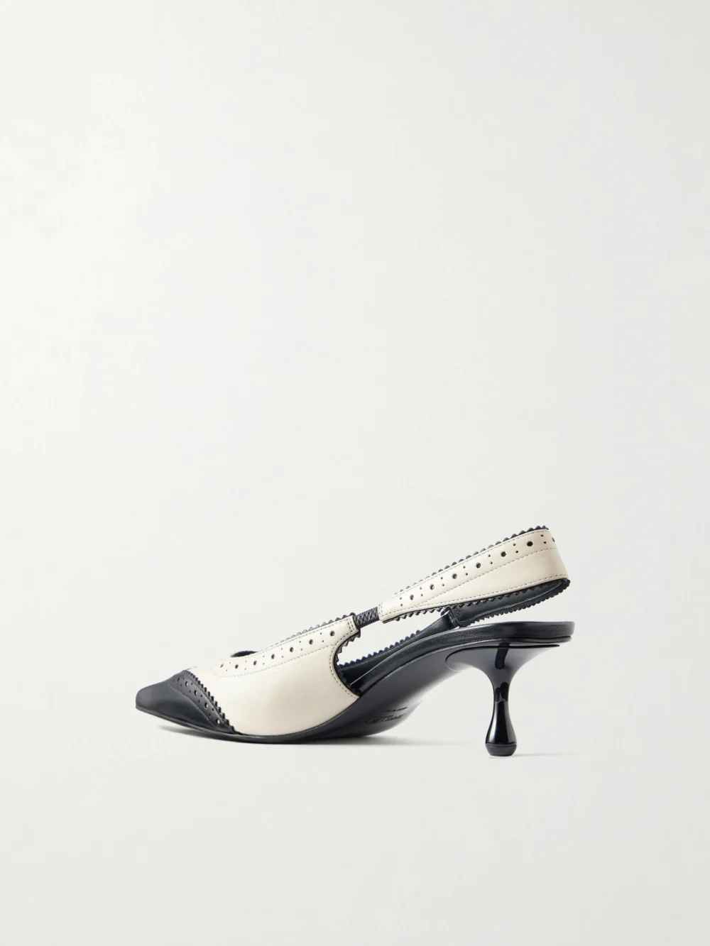 Back view of the Jimmy Choo Amel 50 Two-tone Leather Slingback Pumps