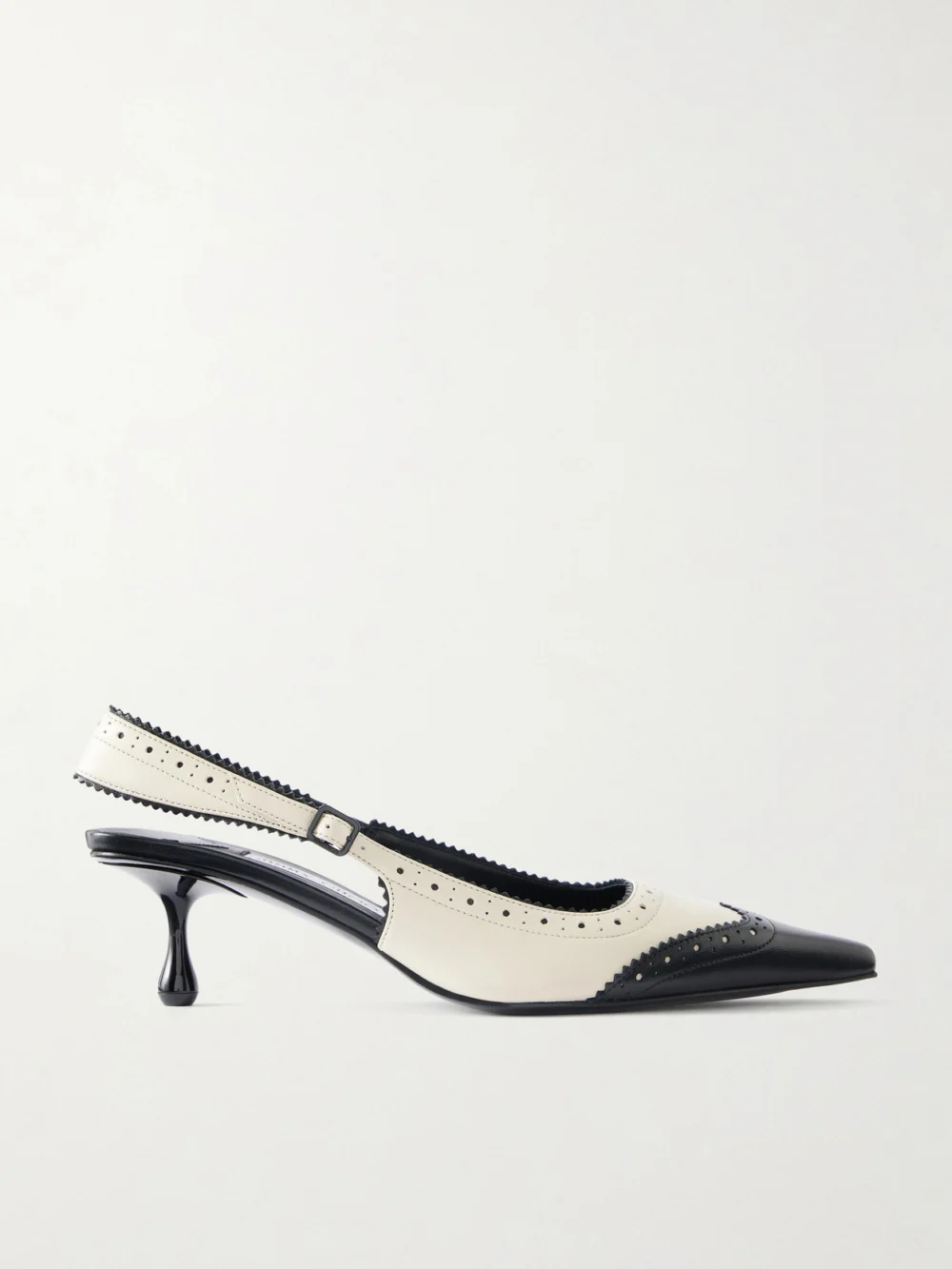 Jimmy Choo Amel 50 Two-tone Leather Slingback Pumps in white