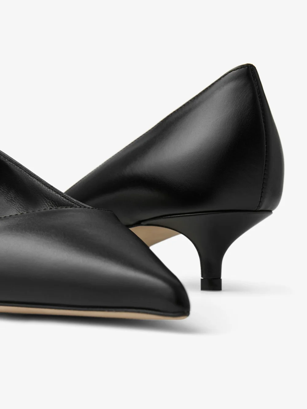 Back view of the Jimmy Choo Amelia 35 Black Calf Leather Pumps