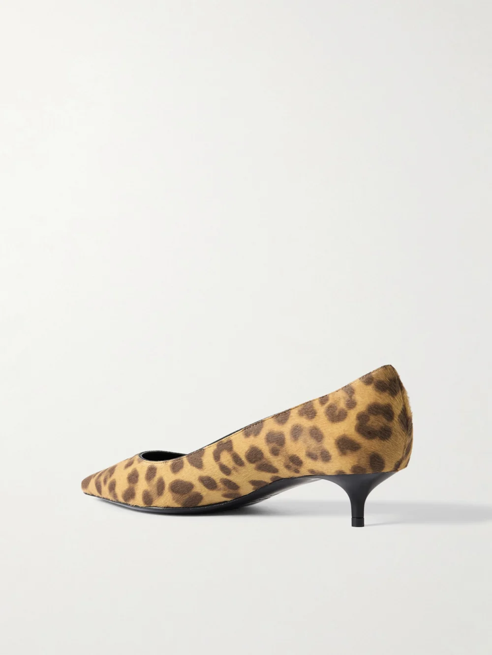 Back view of the Jimmy Choo Amelia 40 Leopard-print Calf Hair Pumps