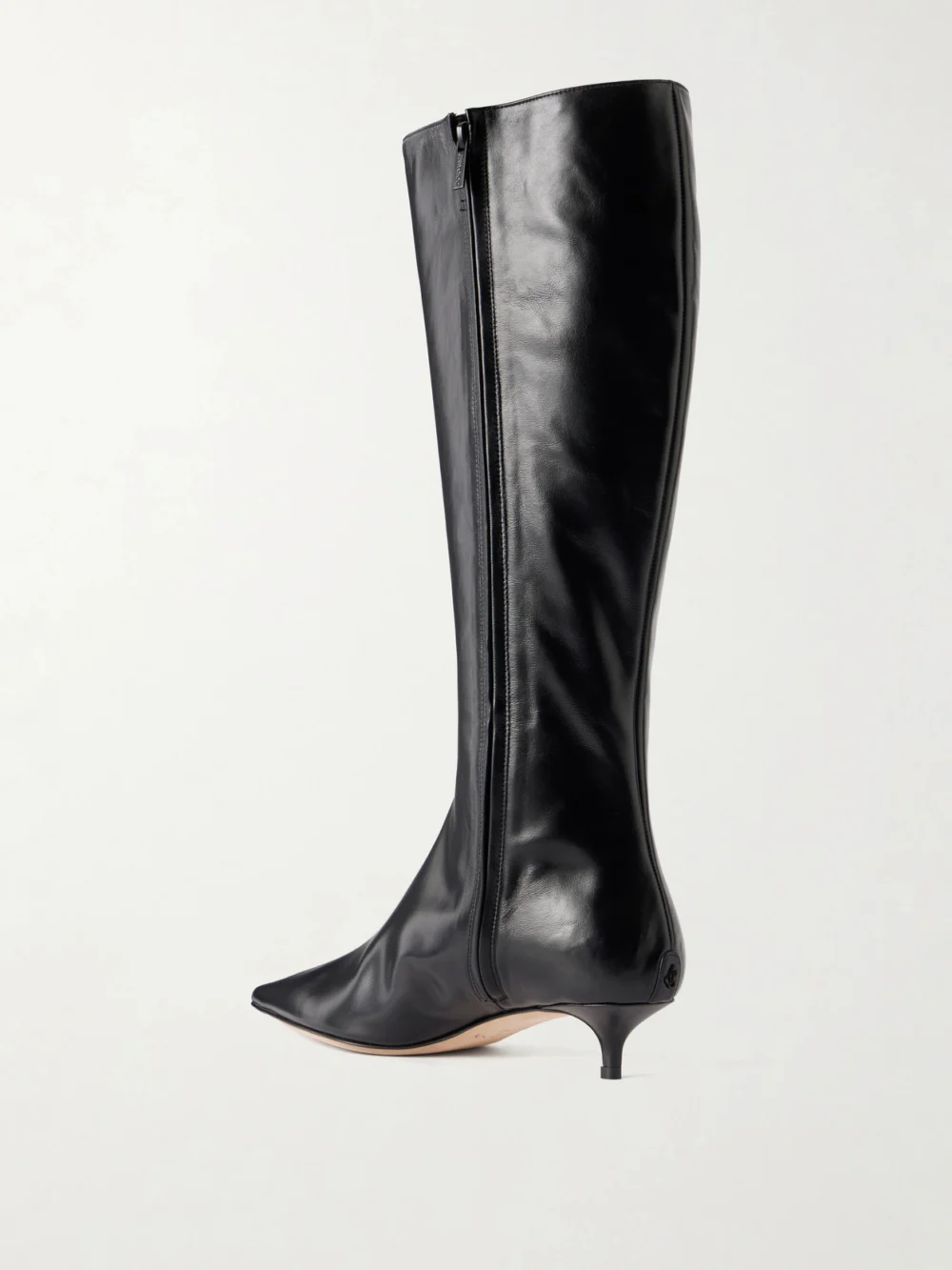 Back view of the Jimmy Choo Amis 35 Leather Knee Boots