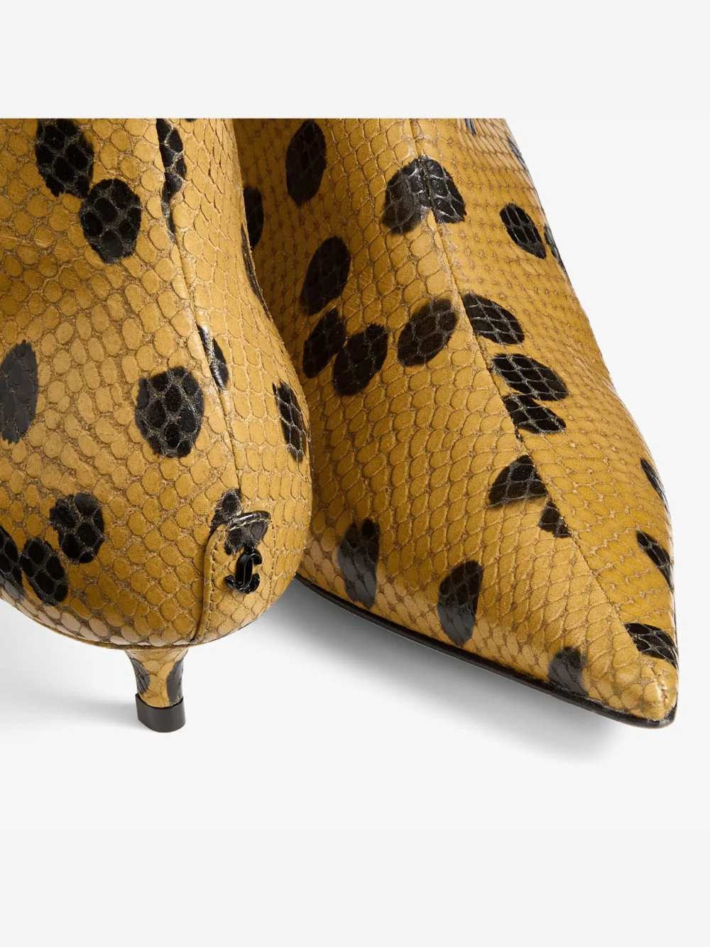 Jimmy Choo Amis Knee Boot 35 Cigar and Black Spotty Elaphe Printed Leather Knee High Boots, another view