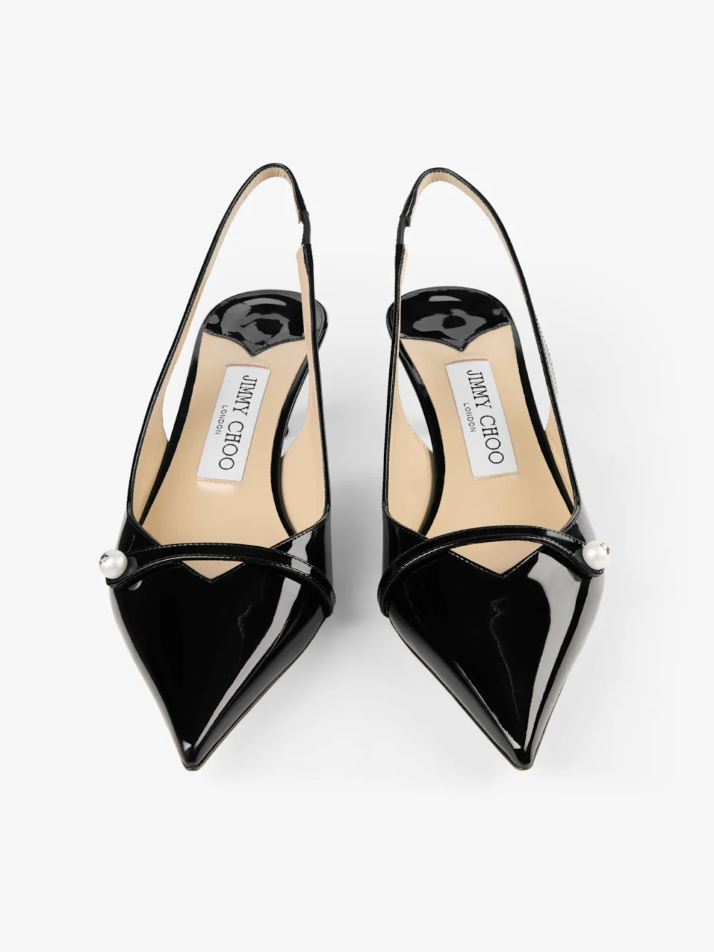 Jimmy Choo Amita 45 Black Patent Leather Slingbacks, another view