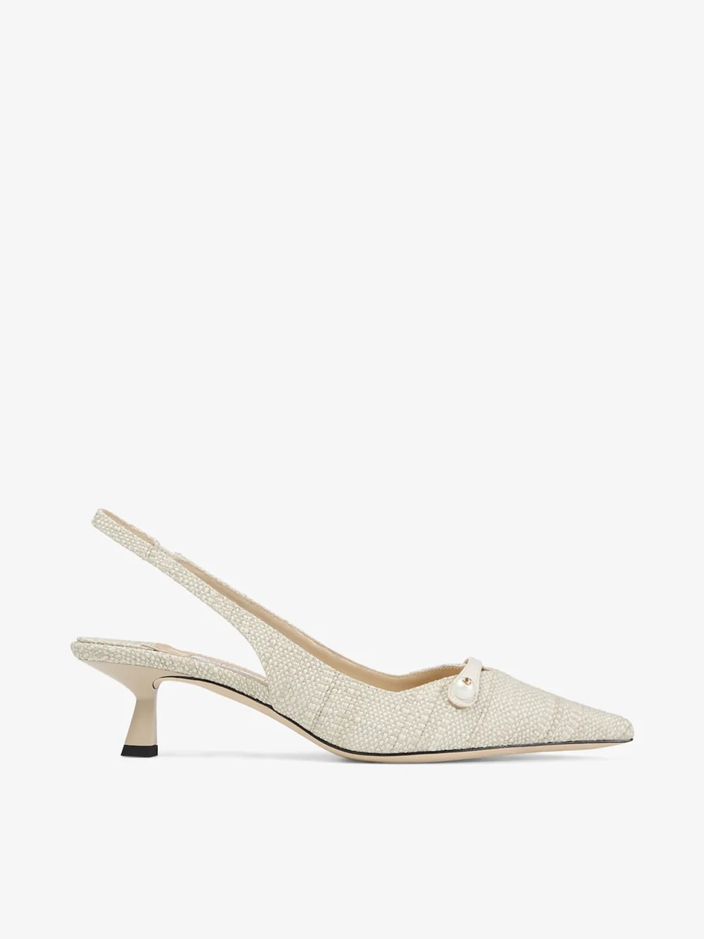 Jimmy Choo Amita 45 Natural Fine Raffia Slingbacks in neutral