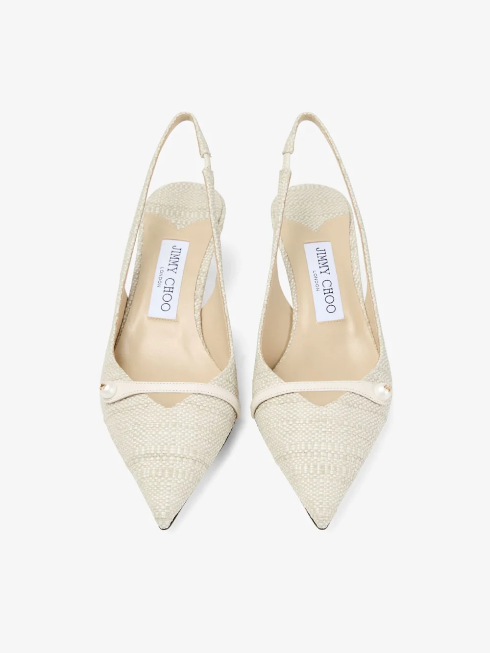 Jimmy Choo Amita 45 Natural Fine Raffia Slingbacks, another view