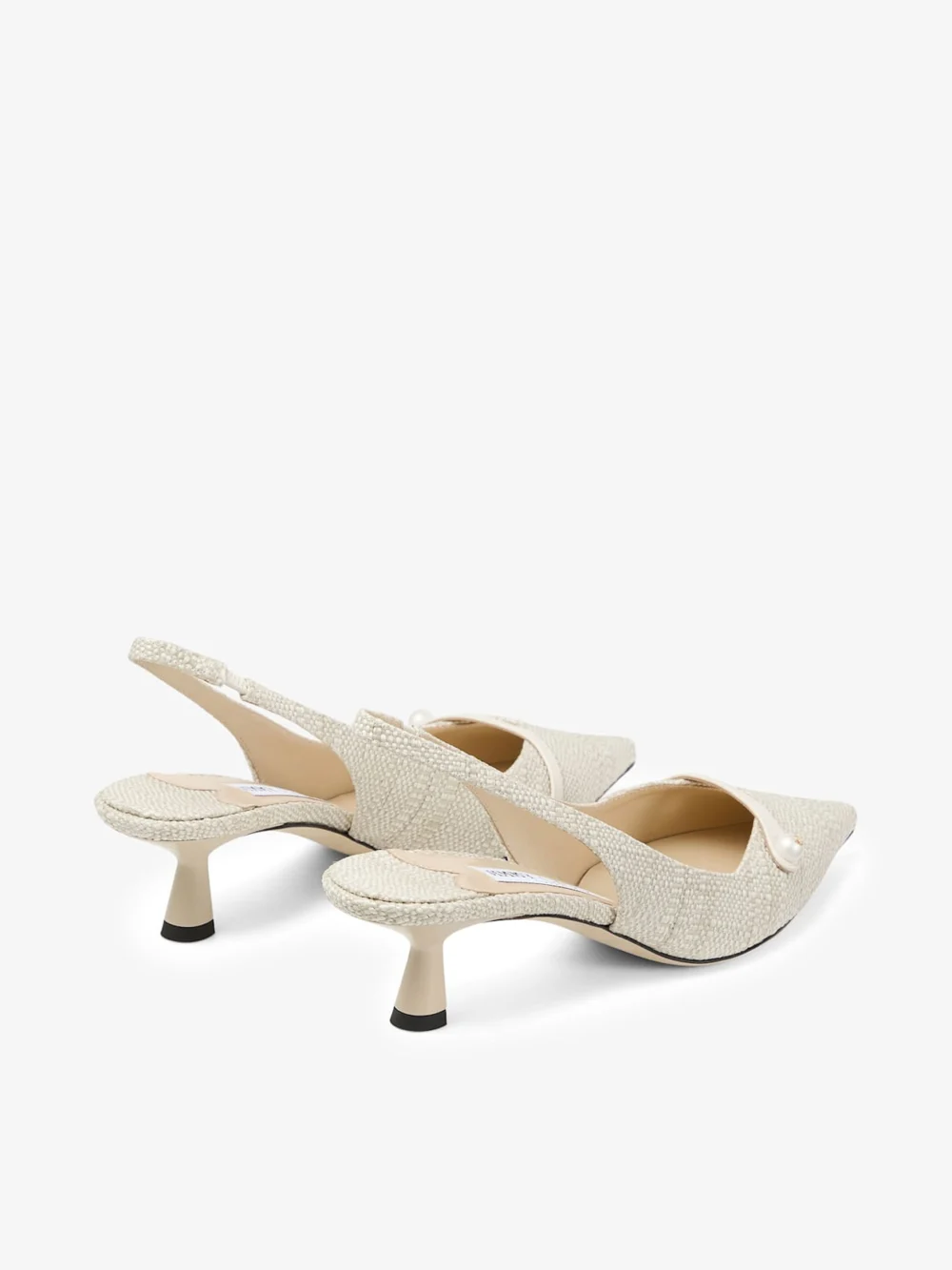 Jimmy Choo Amita 45 Natural Fine Raffia Slingbacks, another view