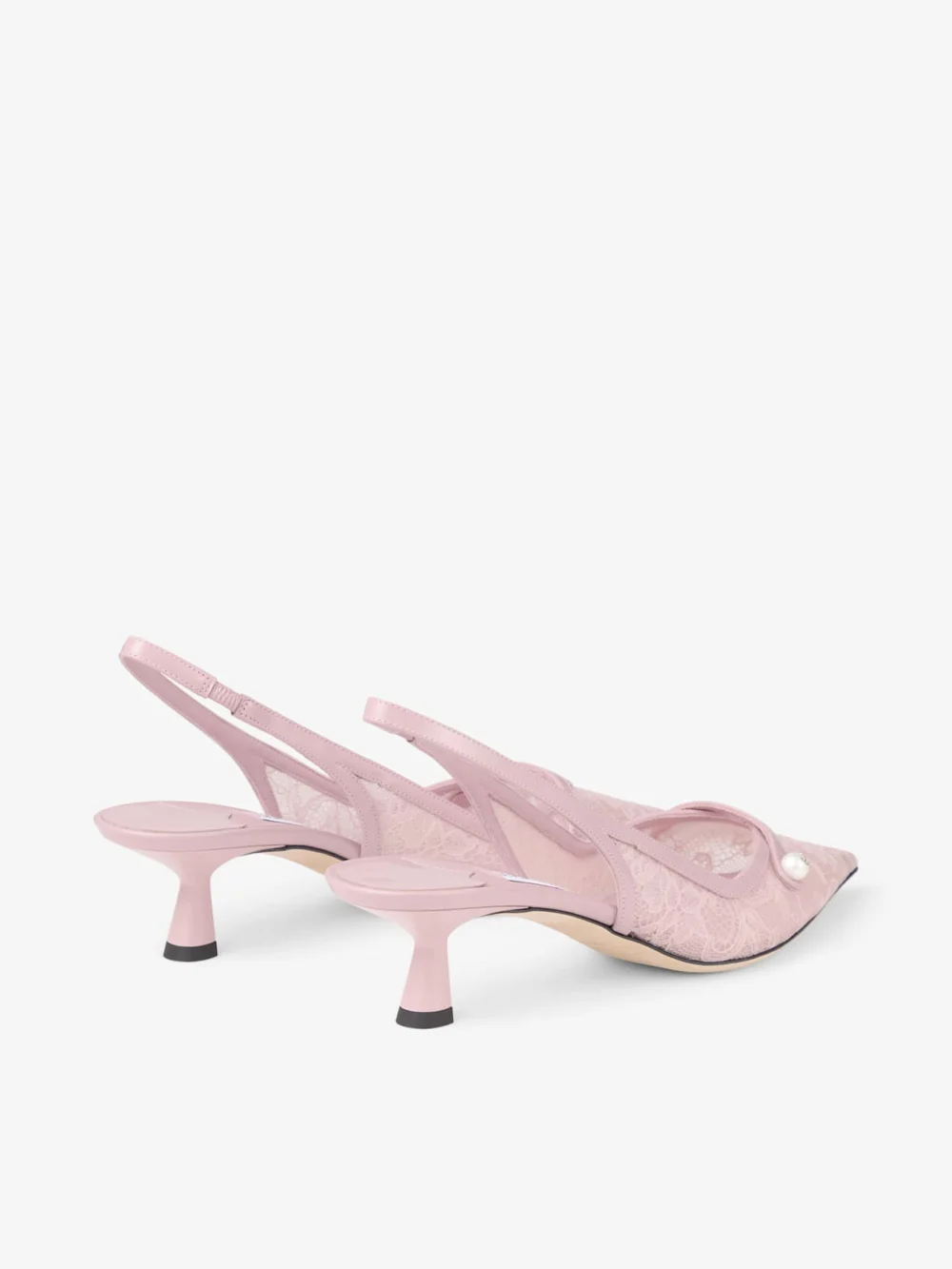 Jimmy Choo Amita 45 Rose Jimmy Choo Lace and Spazzolato Slingbacks, another view