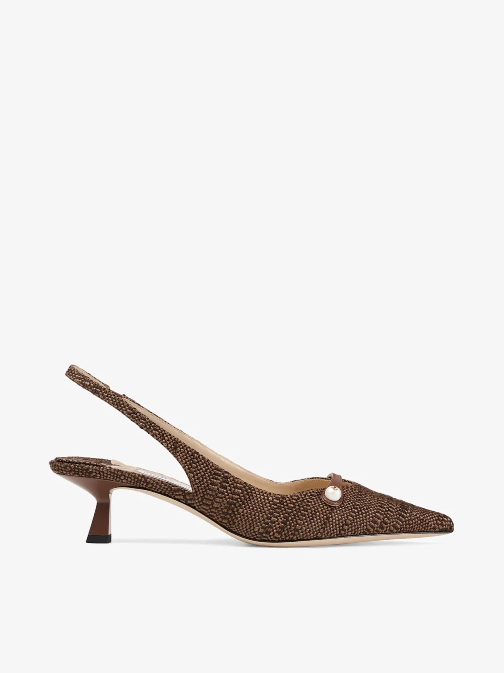 Jimmy Choo Amita 45 Tan Fine Raffia Slingbacks in neutral