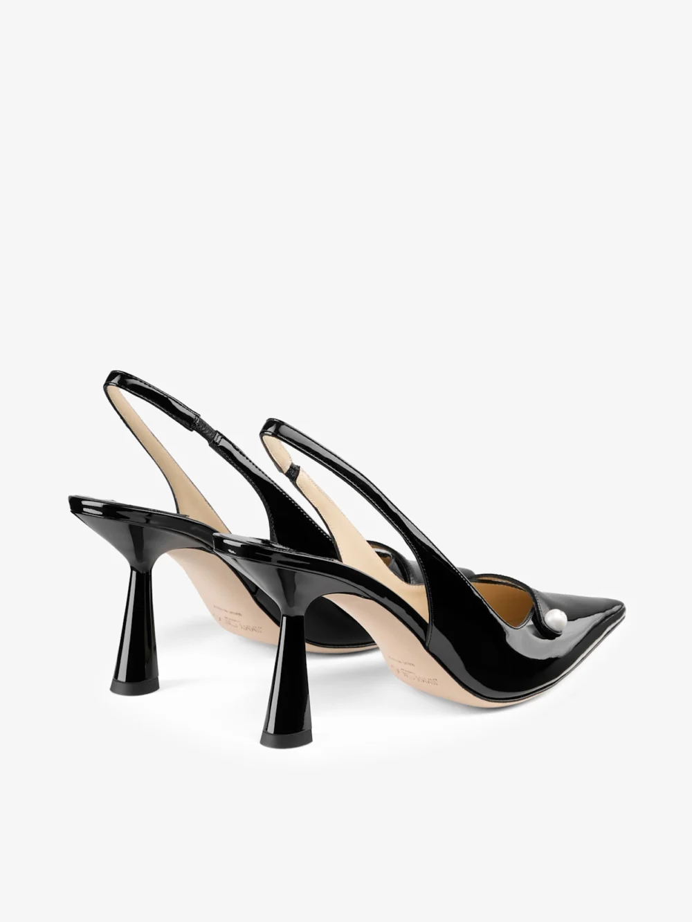 Jimmy Choo Amita 85 Black Patent Nappa Leather Slingbacks, another view