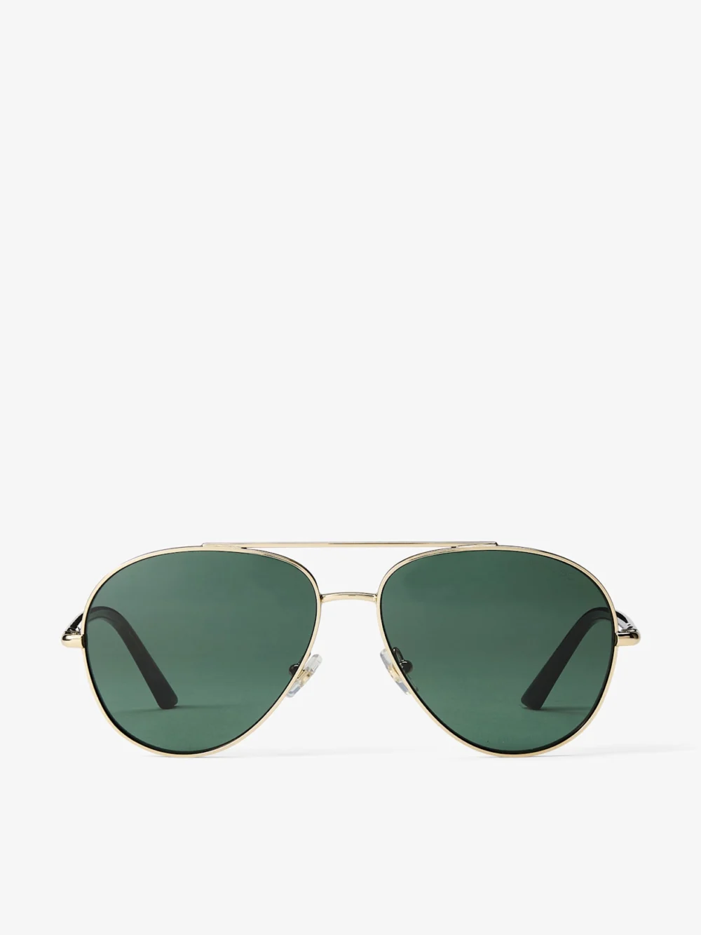 Jimmy Choo Astor Pale Gold and Green Metal Aviator Sunglasses in e3006 pale gold