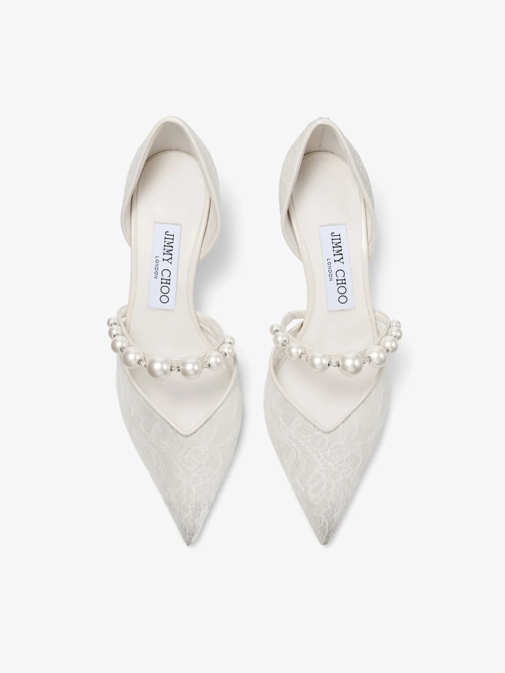 Jimmy Choo Aurelie 65 Ivory Jimmy Choo Lace Pumps with Pearl Embellishment, another view