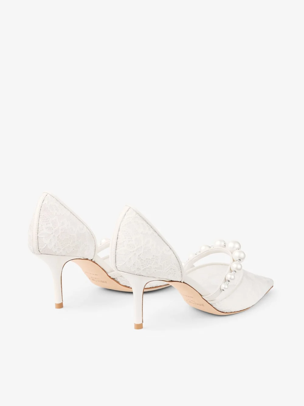 Jimmy Choo Aurelie 65 Ivory Jimmy Choo Lace Pumps with Pearl Embellishment, another view