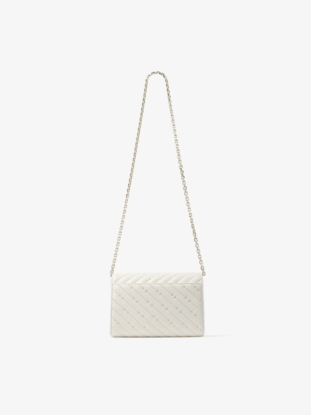 Jimmy Choo Avenue Curve Clutch Latte Quilted Nappa Leather Clutch Bag, another view