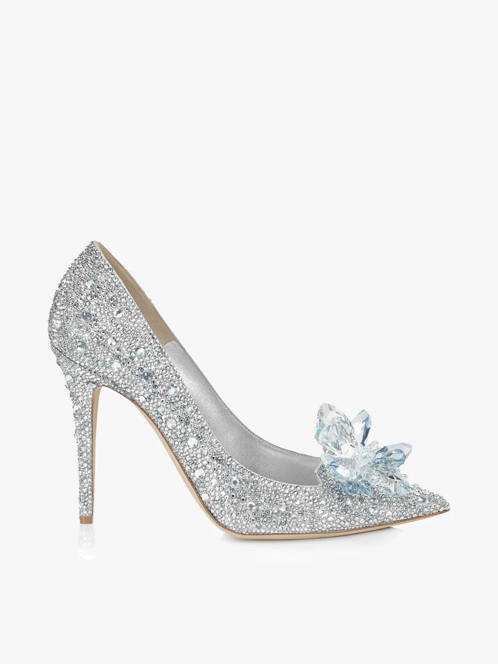 Jimmy Choo Avril Crystal Covered Pointy Toe Pumps in silver