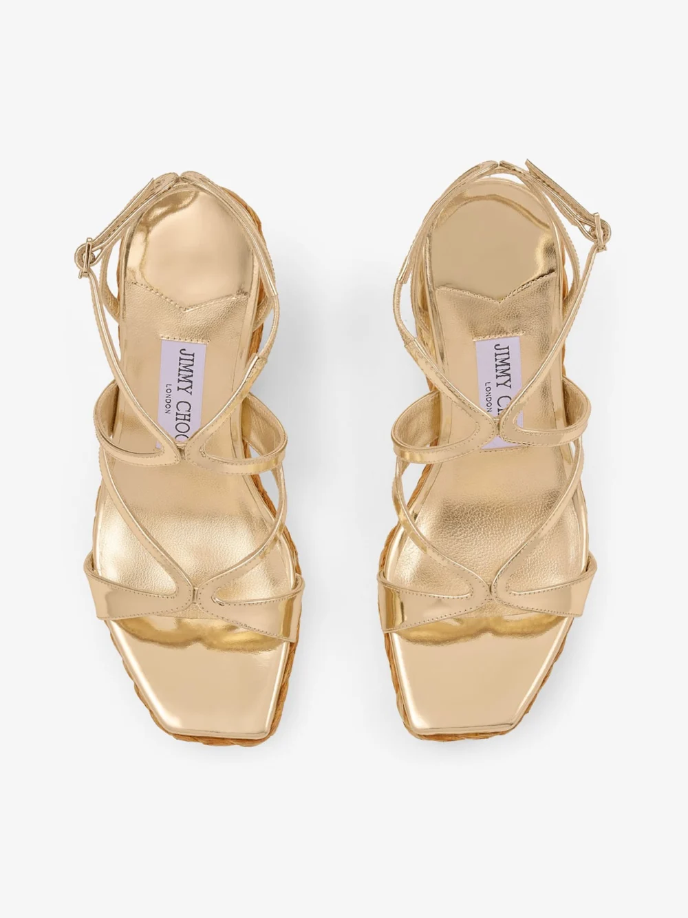 Jimmy Choo Ayla 110 Gold Metallic Leather Wedge, another view