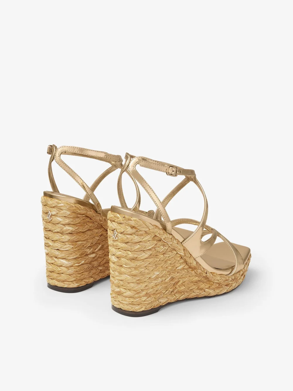 Jimmy Choo Ayla 110 Gold Metallic Leather Wedge, another view