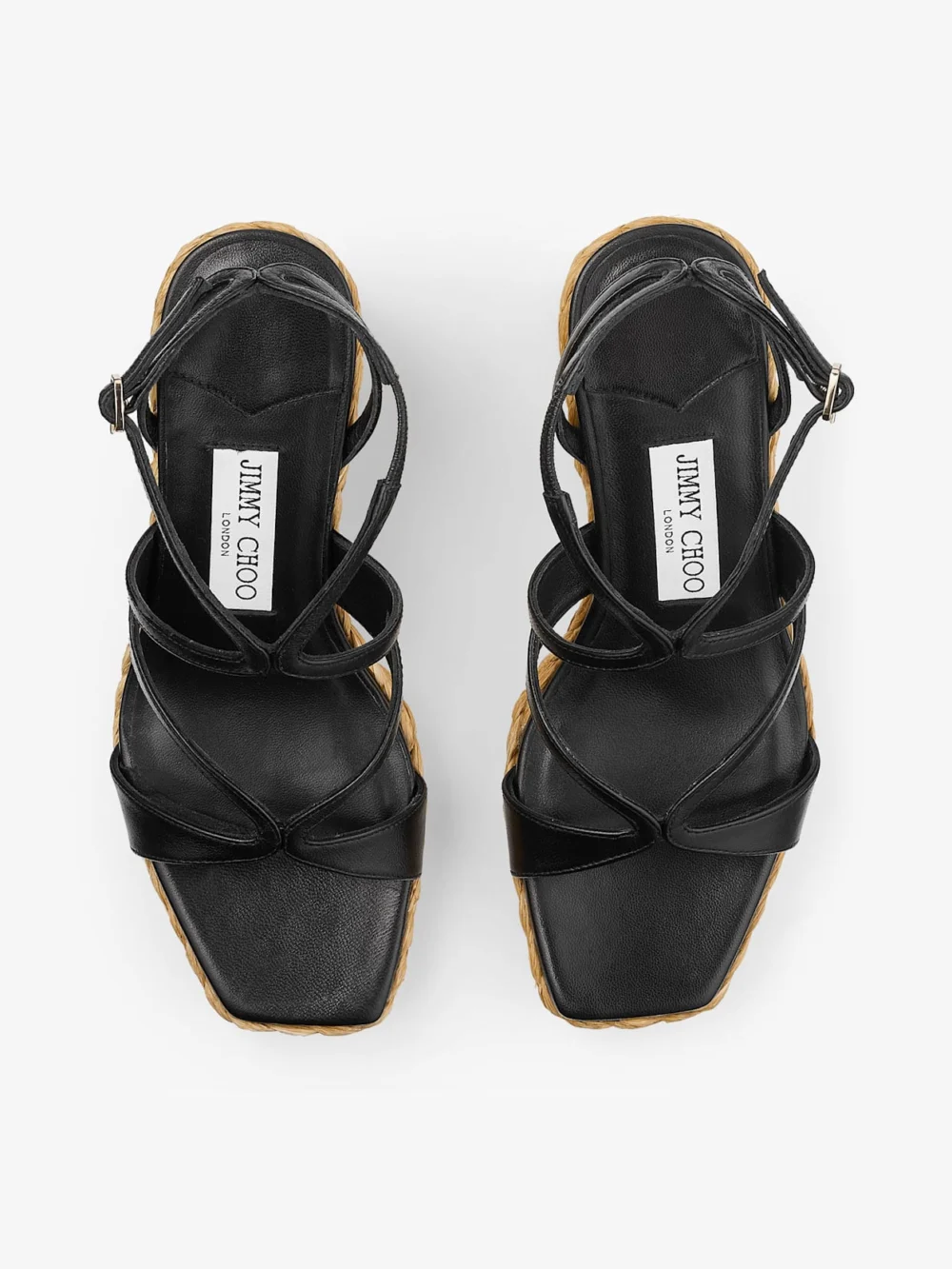 Jimmy Choo Ayla 85 Black Nappa Leather Wedge, another view
