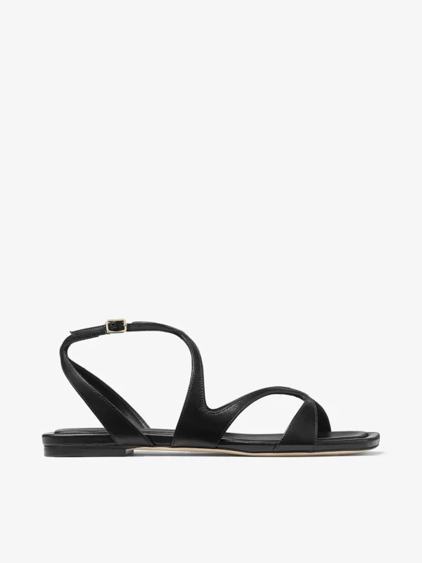 Jimmy Choo Ayla Flat Black Nappa Leather Flats