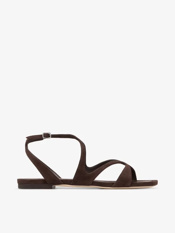 Jimmy Choo Ayla Flat Chocolate Suede Flats