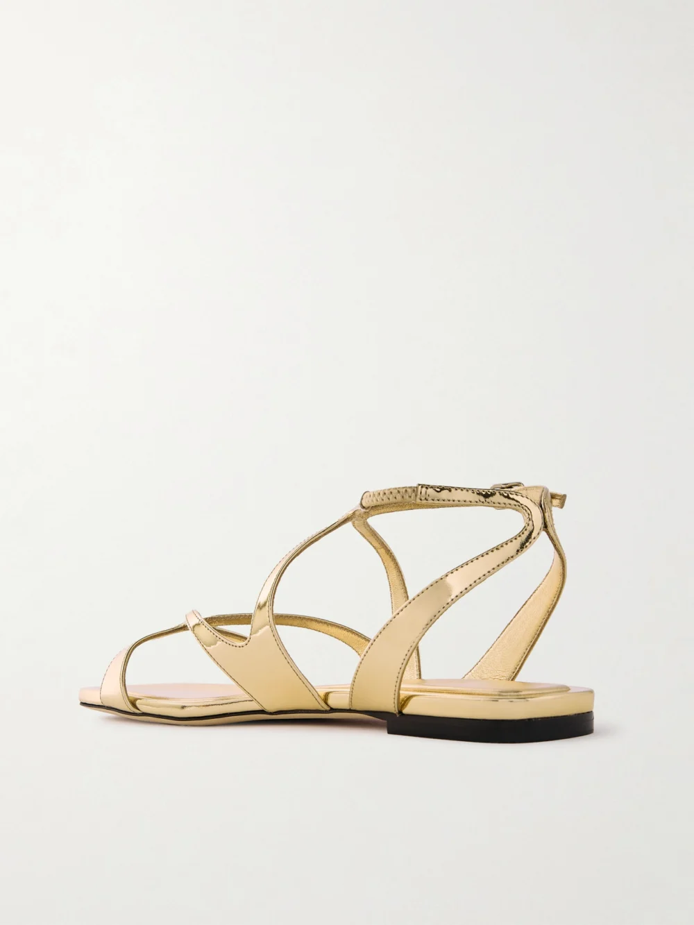 Back view of the Jimmy Choo Ayla Metallic Leather Sandals