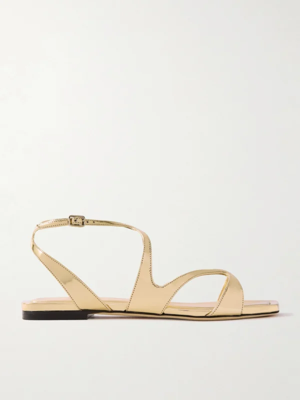 Jimmy Choo Ayla Metallic Leather Sandals
