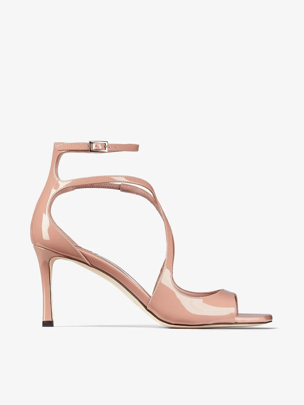 Jimmy Choo Azia 75 Ballet Pink Patent Leather Sandals in ballet pink