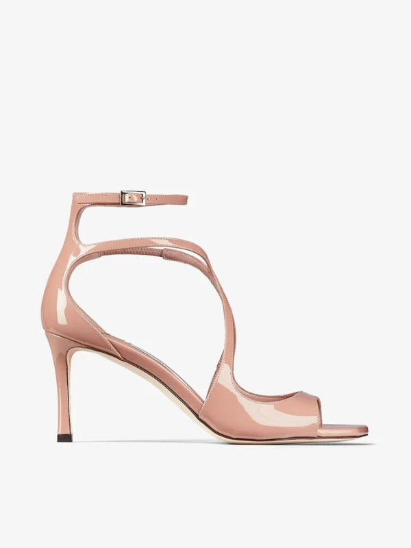 Jimmy Choo Azia 75 Ballet Pink Patent Leather Sandals