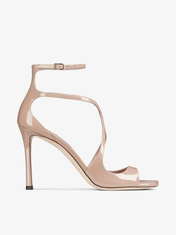 Jimmy Choo Azia 95 Ballet Pink Patent Leather Sandals