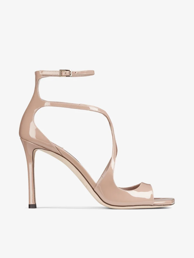Jimmy Choo Azia 95 Ballet Pink Patent Leather Sandals