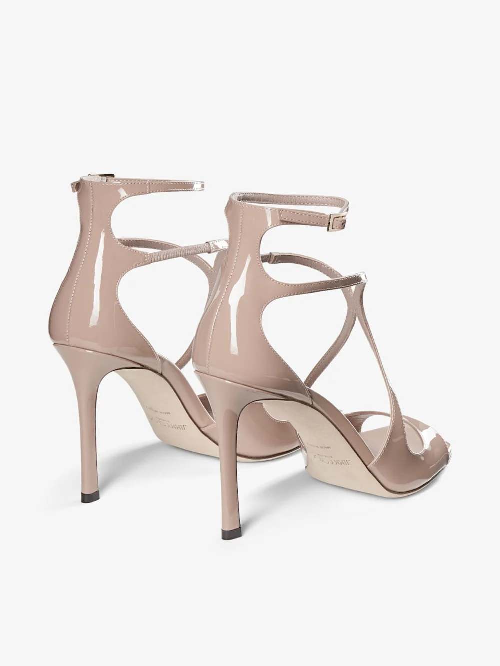 Jimmy Choo Azia 95 Ballet Pink Patent Leather Sandals, another view