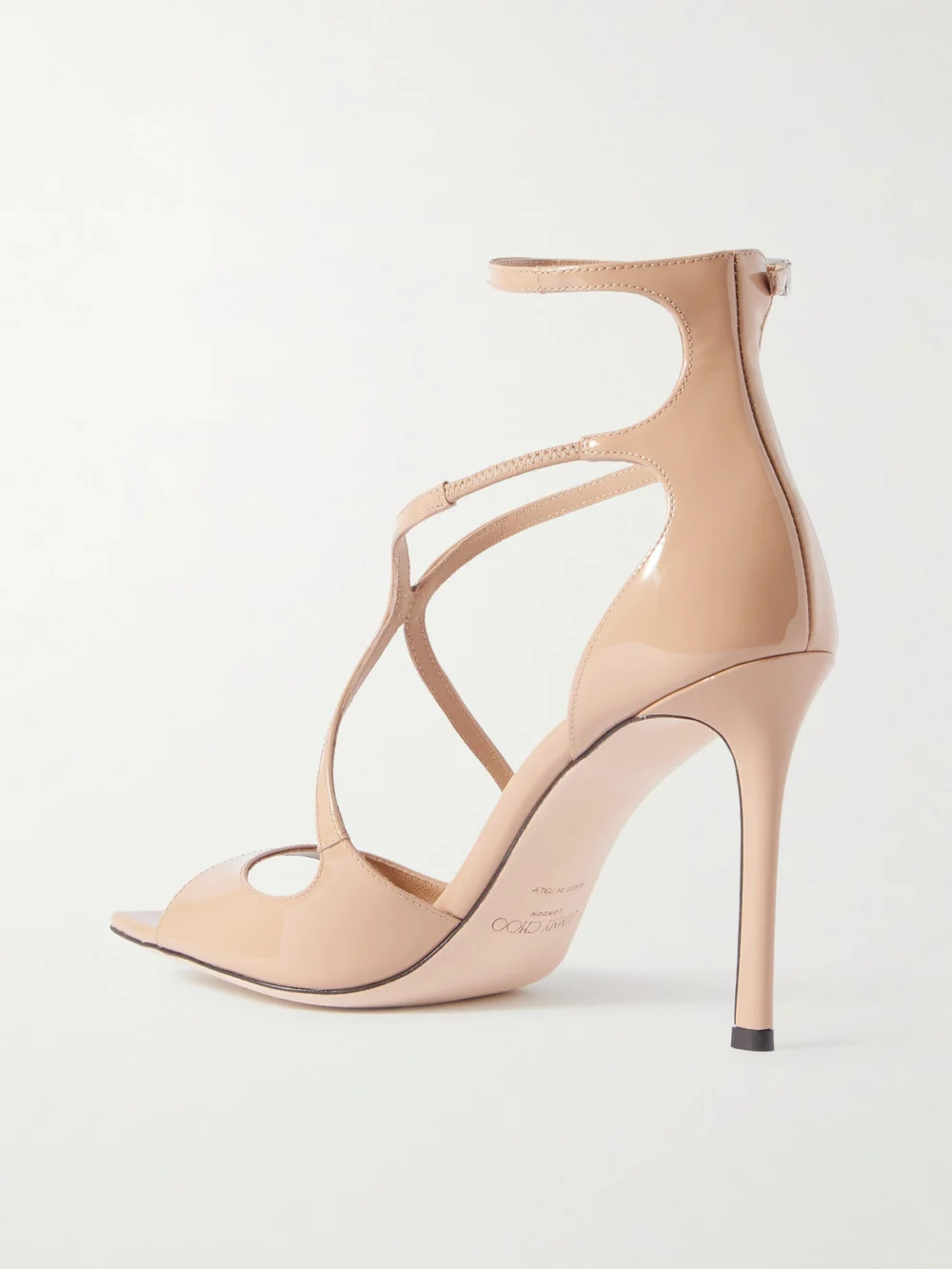 Back view of the Jimmy Choo Azia 95 Patent-leather Sandals