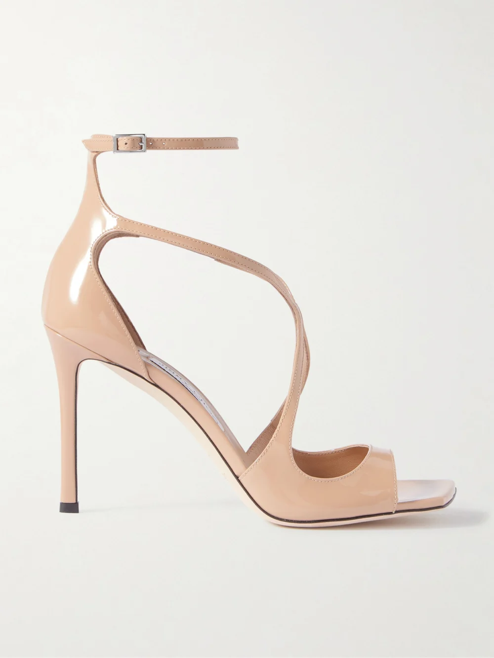 Jimmy Choo Azia 95 Patent-leather Sandals in beige