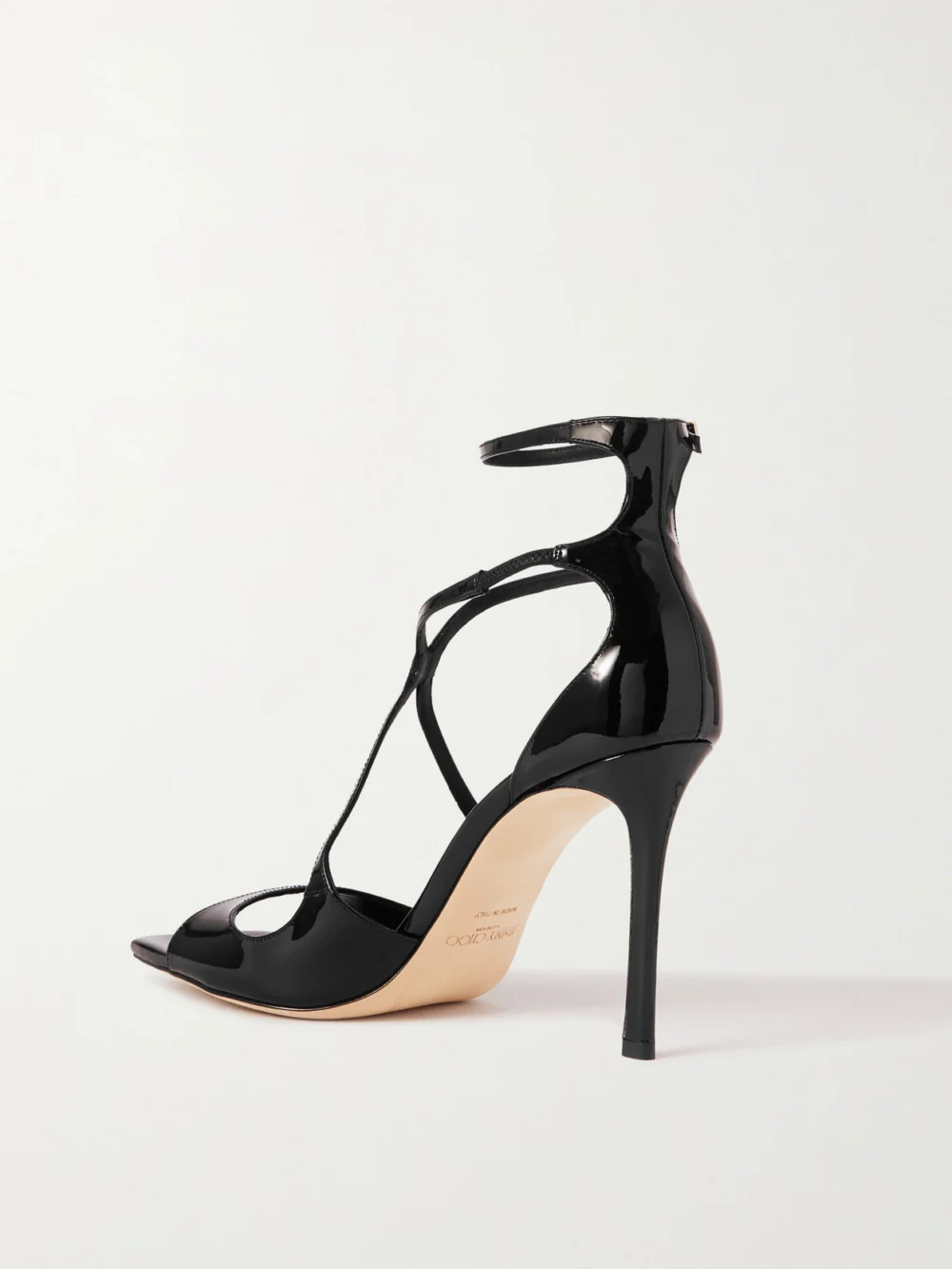 Back view of the Jimmy Choo Azia 95 Patent-leather Sandals
